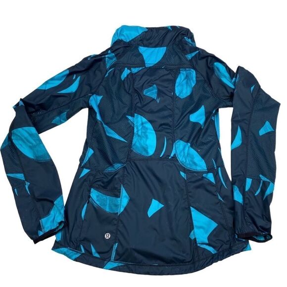 Lululemon Back Pack It Jacket Back Spin Stroke Peacock Blue Black 4 windbreaker - Picture 4 of 8